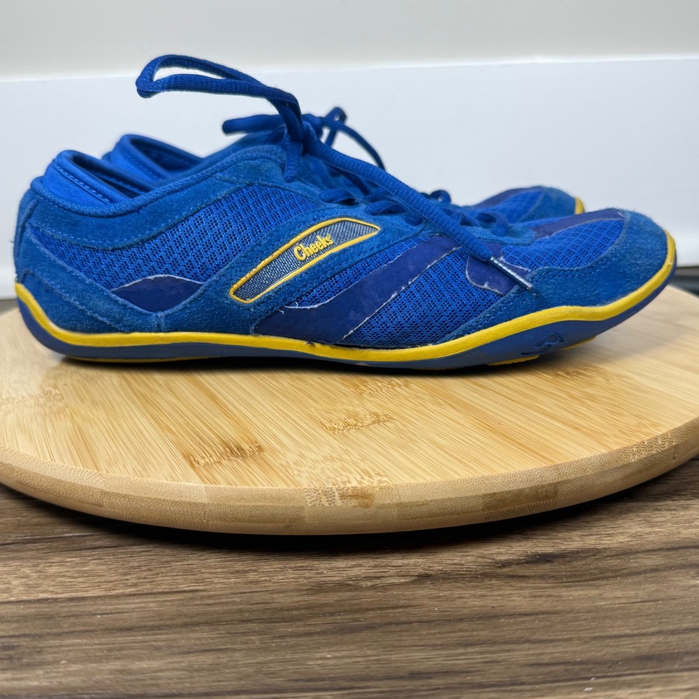 Tony Little Cheeks Barefoot Trainers Womens 8 Blue Yellow Good Minimalist Shoes